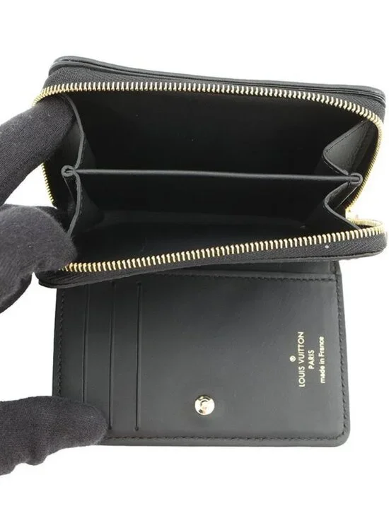 Louis Vuitton Bifold Wallet Lamb Leather Monogram Pattern Noir Black - Picture 6 of 10